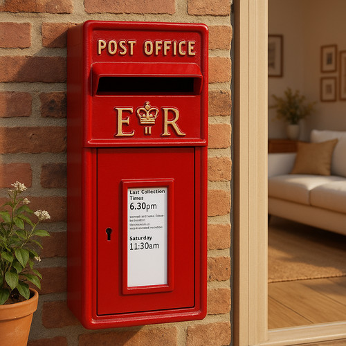 Post box red with - red, er